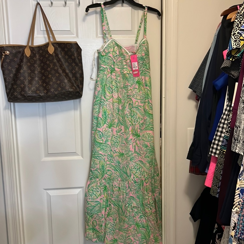 Lilly Pulitzer Heidi cotton maxi in Mandevilla Baby Fins and Flippers NWT